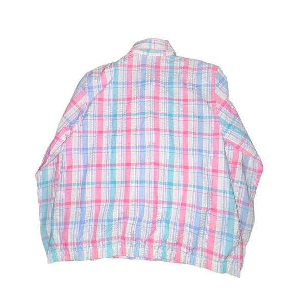 Alfred Dunner Button Front Jacket Women's Size 14 Pastel Plaid Embroidered Light - Picture 7 of 10